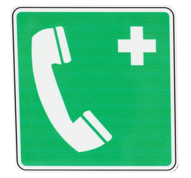 Panneau secours Borne appel d'urgence Aluminium 120x120mm