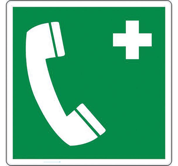 Panneau secours Borne appel d'urgence Aluminium 120x120mm