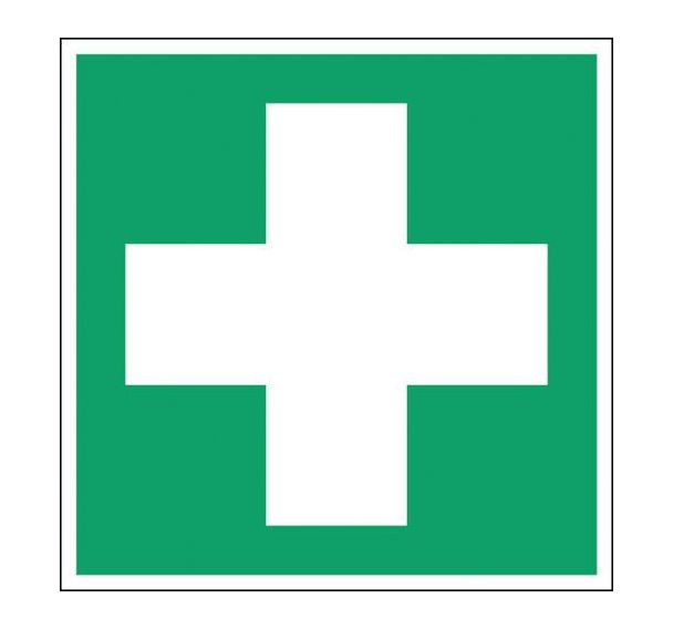 Panneau secours et évacuation carré - Premier secours -Rigide, Largeur : 200 mm