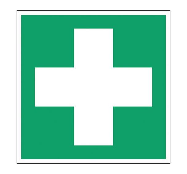 Panneau secours et évacuation carré - Premier secours - Photoluminescent rigide