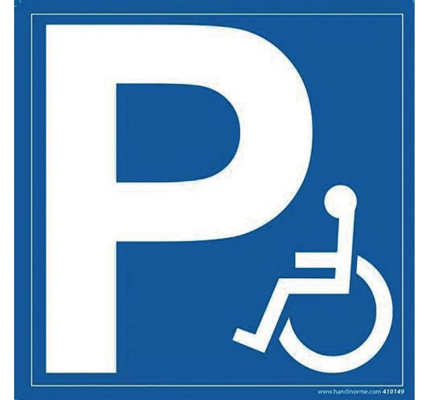 Panneau signalétique P + symbole handicapé