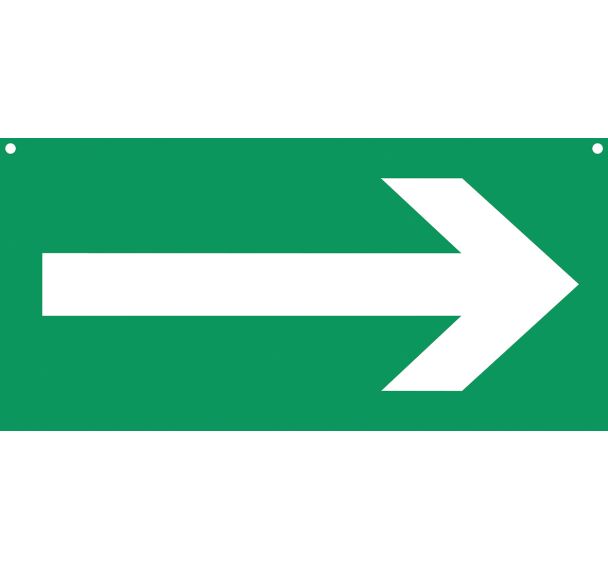 Panneau signalétique recto/verso à suspendre - Evacuation flèche