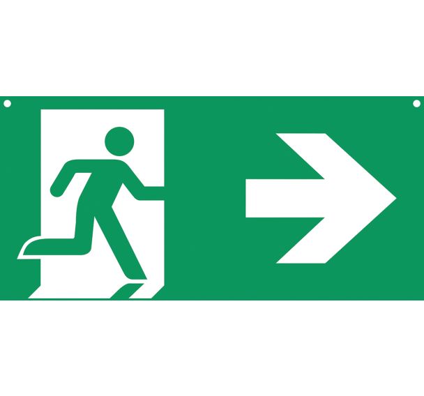 Panneau signalétique recto/verso à suspendre - Evacuation sortie