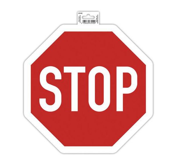 Panneau stop adhésif stop 30cm rouge