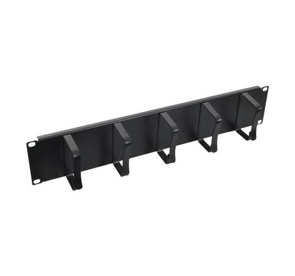 Panneau support câbles 2U 19'' 5 anneaux métal