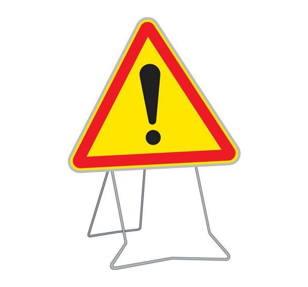 Panneau temporaire AK14 Autres dangers - 700mm classe 2