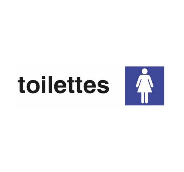 Panneau toilette dame - Autocollant - 170 x 47mm - Pavo