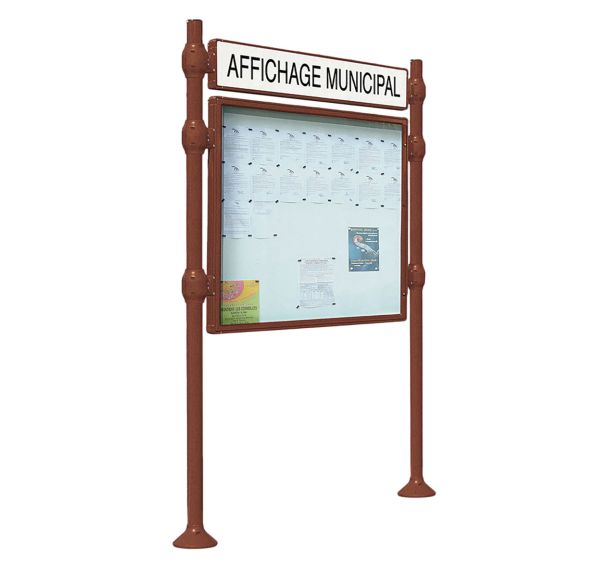 Panneau vitrine Province double face titre - inox brossé - Procity