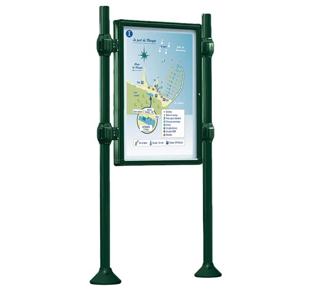Panneau vitrine Province simple face - inox brossé - Procity