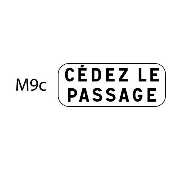 Panonceau pour panneaux de signalisation type AB3A - M9c