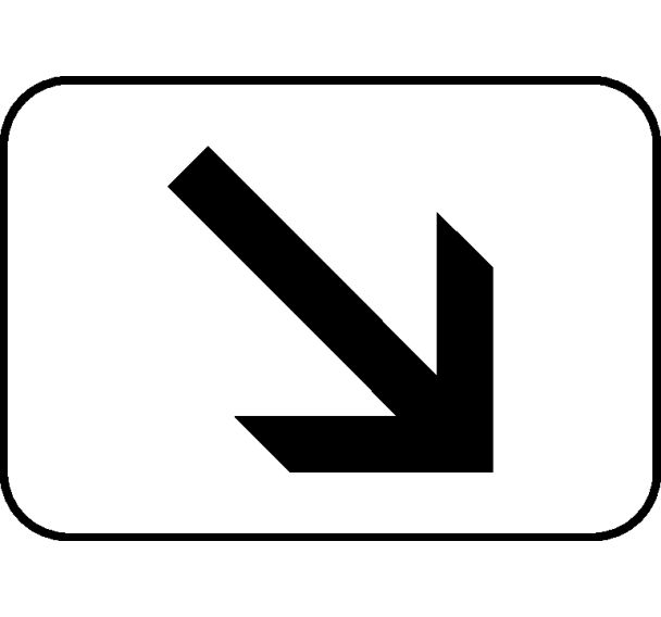 Panonceau pour panneaux de signalisation type B - M3a1 - Indication de la voie concernée par le panneau qu'il complète : droite
