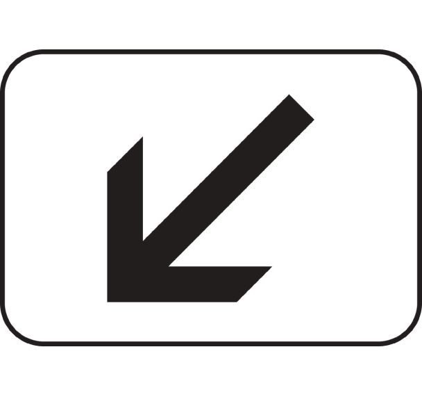 Panonceau pour panneaux de signalisation type B - M3a2 - Indication de la voie concernée par le panneau qu'il complète : gauche