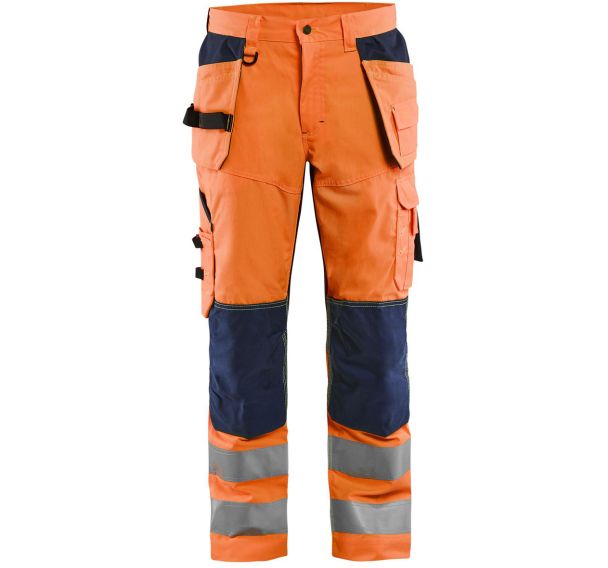 Pantalon aéré à stretch orange fluo marine