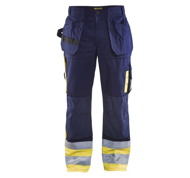 Pantalon artisan haute visibilité marine/jaune fluorescent