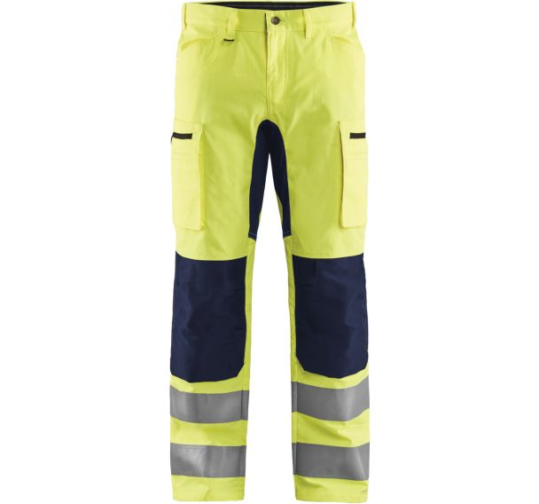 Pantalon artisan haute visibilité stretch - Bleu/jaune - Blåkläder