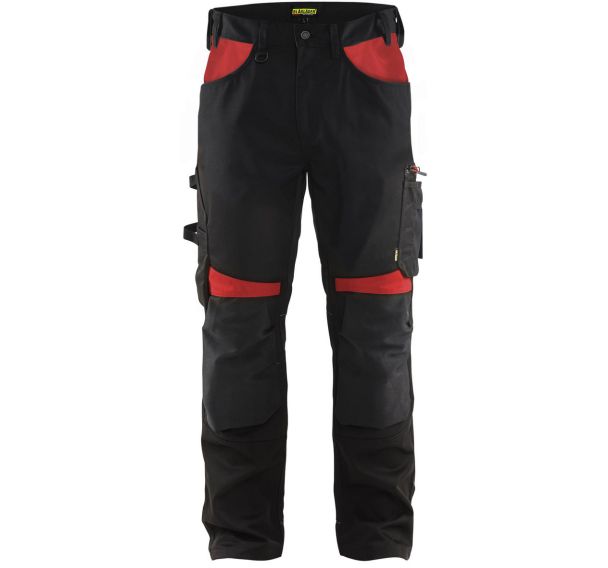 Pantalon artisan sans poches flottantes noir/rouge - Blåkläder
