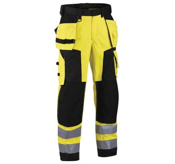 Pantalon artisan softshell haute visibilité jaune fluorescent/noir