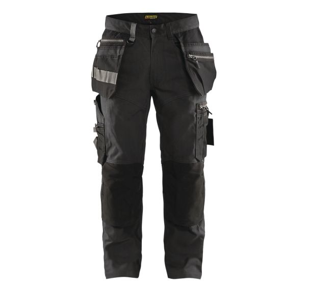 Pantalon artisan stretch gris foncé/noir, stretch au dos