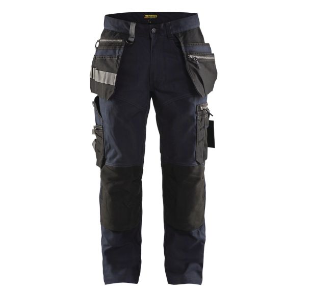 Pantalon artisan stretch marine foncé/noir