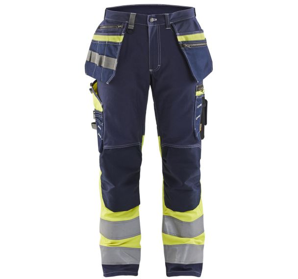 Pantalon haute-visibilité à stretch marine jaune fluo - Blåkläder
