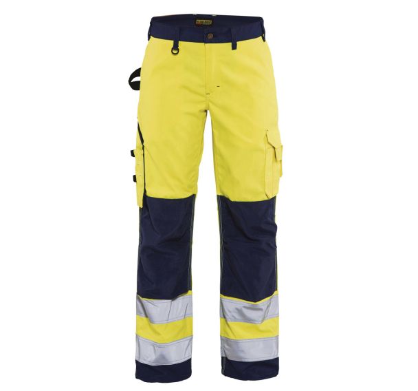 Pantalon haute visibilité femme jaune fluorescent/marine