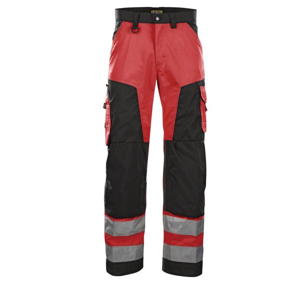 Pantalon haute visibilité rouge fluorescent/noir