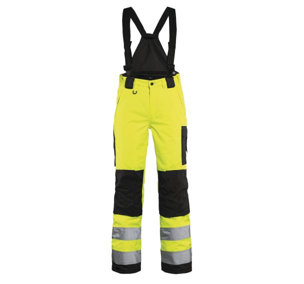 Pantalon hiver à bretelles haute visibilité femme jaune/noir