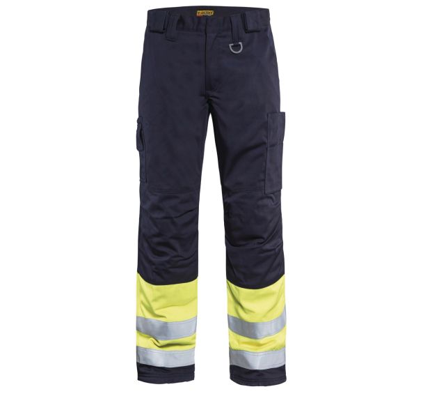 Pantalon hiver multinormes marine/jaune fluorescent