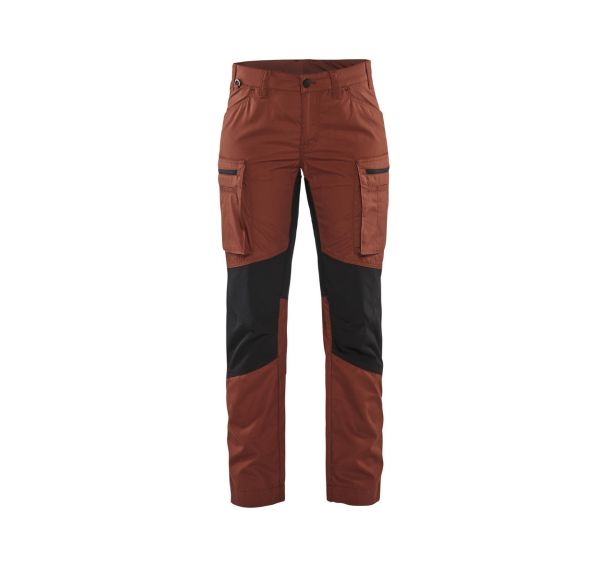 Pantalon maintenance stretch femme rouge/noir C50
