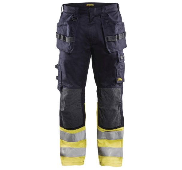 Pantalon multinormes inhérent marine/jaune fluorescent