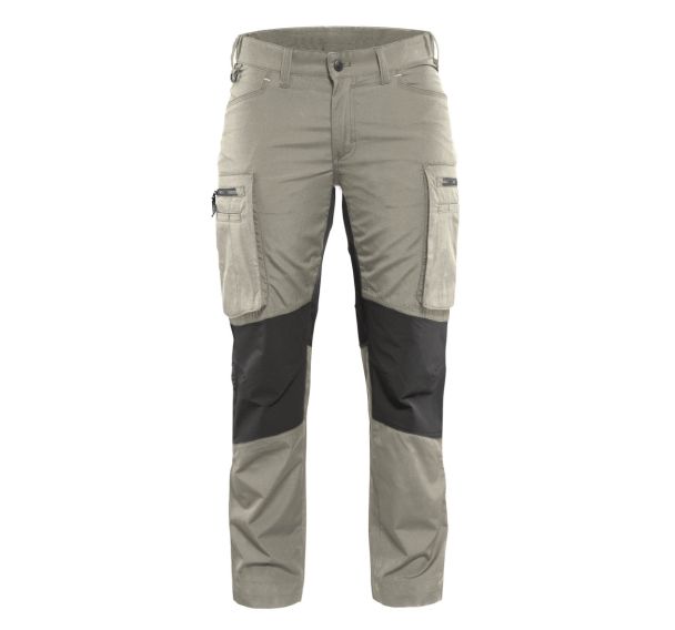 Pantalon services stretch femme beige/noir