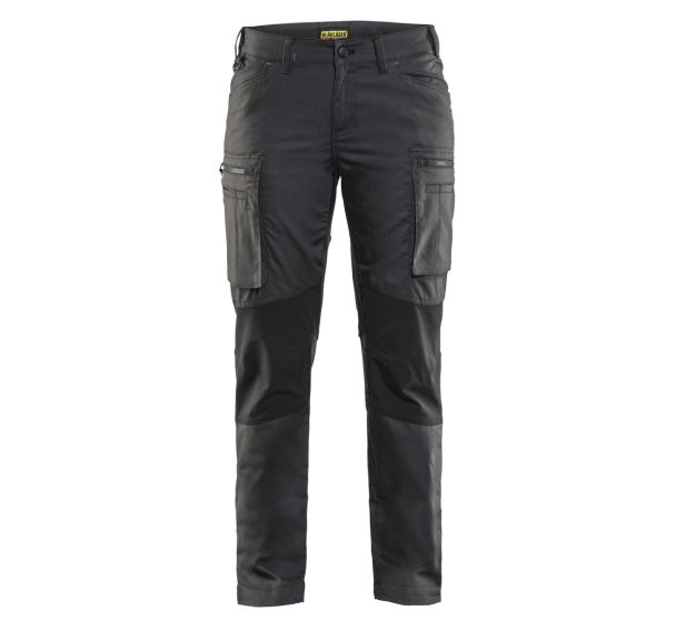 Pantalon services stretch femme gris foncé/noir