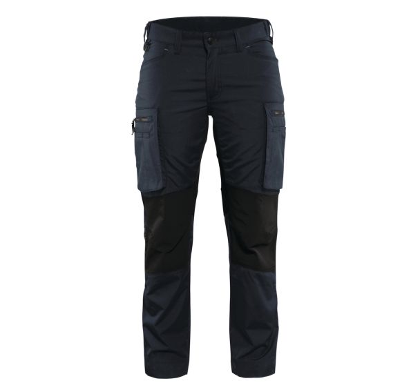 Pantalon services stretch femme marine foncé/noir