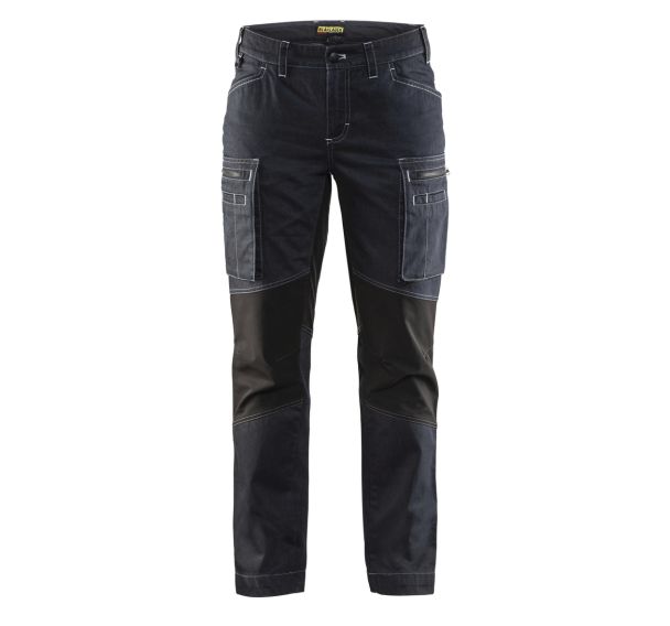 Pantalon services stretch femme marine/noir, lavage industriel