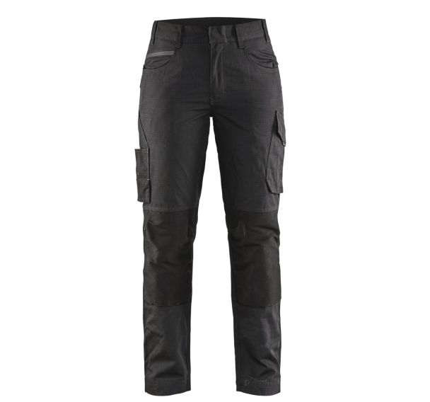 Pantalon services stretch femme noir/gris foncé