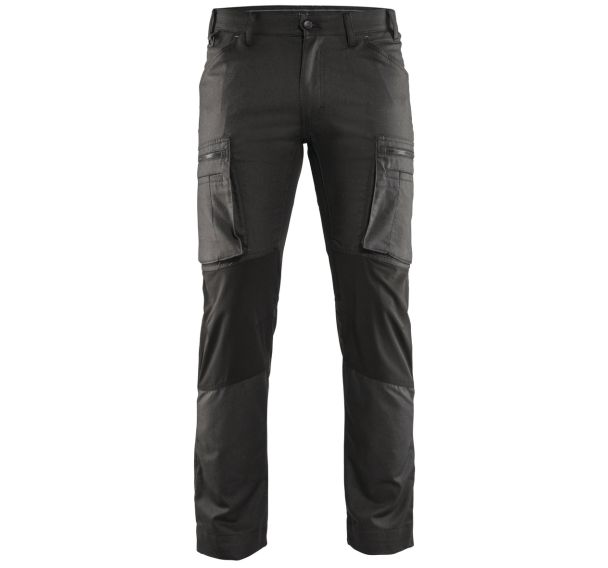 Pantalon services stretch gris foncé/noir