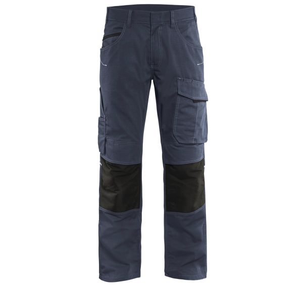 Pantalon services stretch marine foncé/noir, boutons cachés