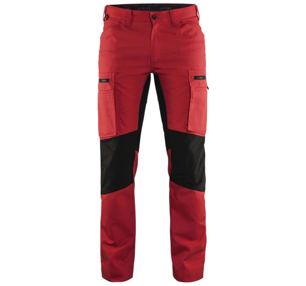 Pantalon services stretch rouge/noir