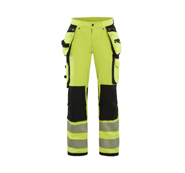 Pantalon stretch 4D HV FEMME Jaune fluo Noir D20