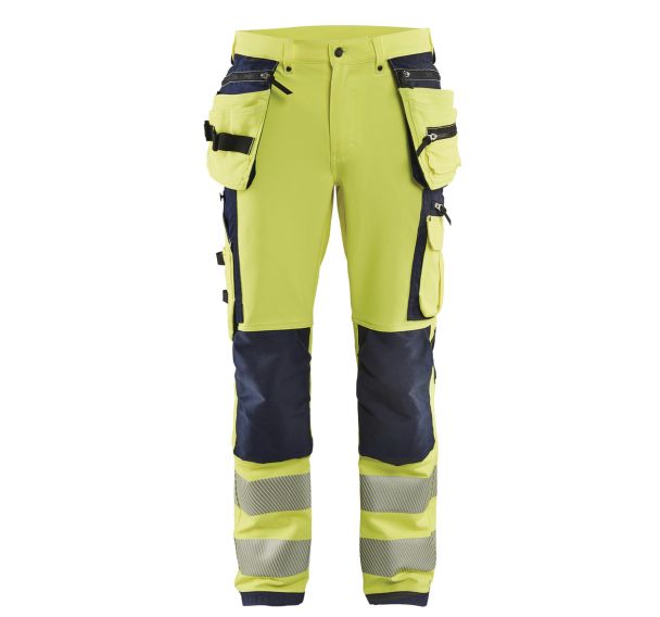 Pantalon stretch 4D haute visibilité jaune fluorescent/noir