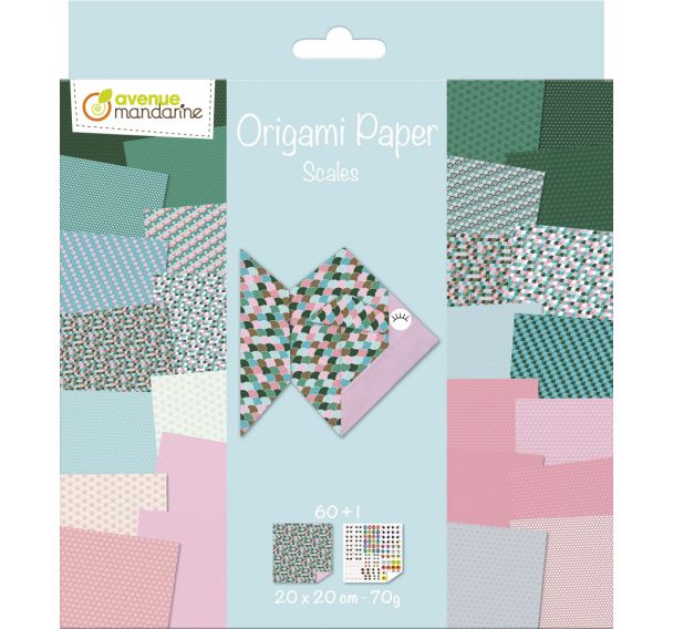 Papier Origami 60 feuilles 20x20 70g - effets - Avenue Mandarine