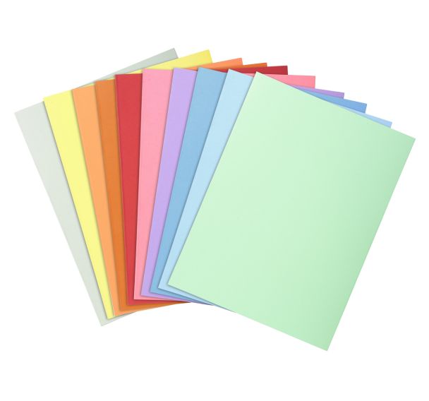 Paquet de 100 chemises dossier 210 g, peau, 24x32 cm couleurs assorties