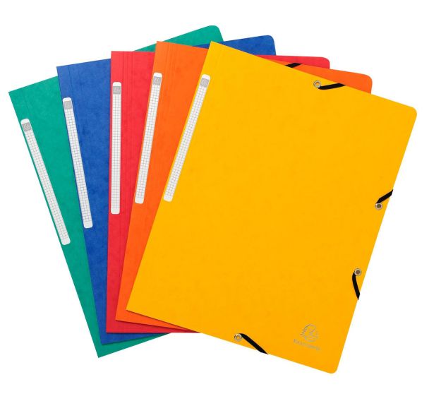 Paquet de 10 chemises 355g à élastiques pour format A4 assorties carte lustrée