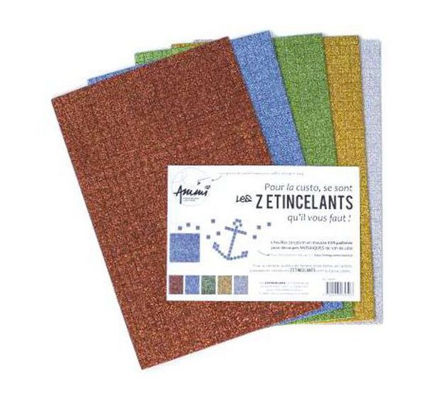 Paquet de 5 feuilles mosaïques A4 assorties