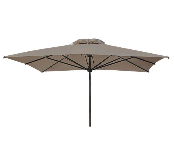 Parasol Leonardo télescopique 3 x 4 m sans volant - toile taupe