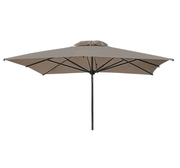 Parasol Napoli standard 3 x 3 m sans volant - toile taupe