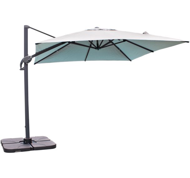 Parasol déporté Sevilla 2,5x2,5m gris anthracite+toile gris