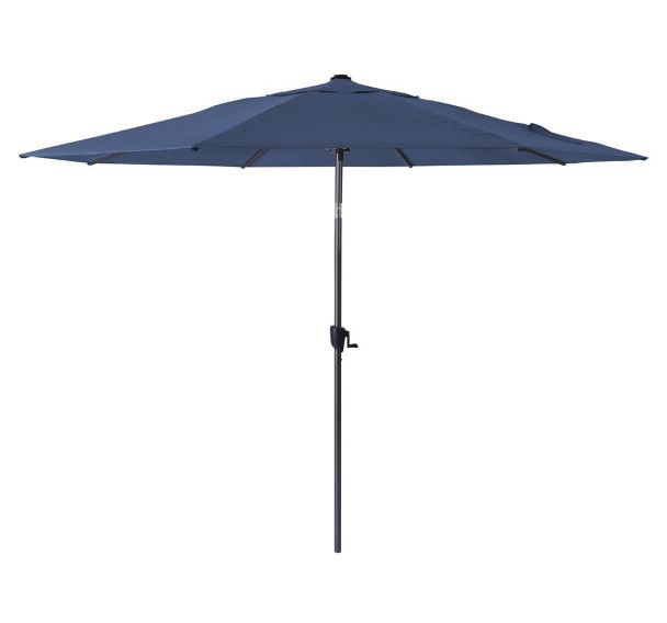 Parasol droit aluminium ø 300 cm, mât grey/toile bleu