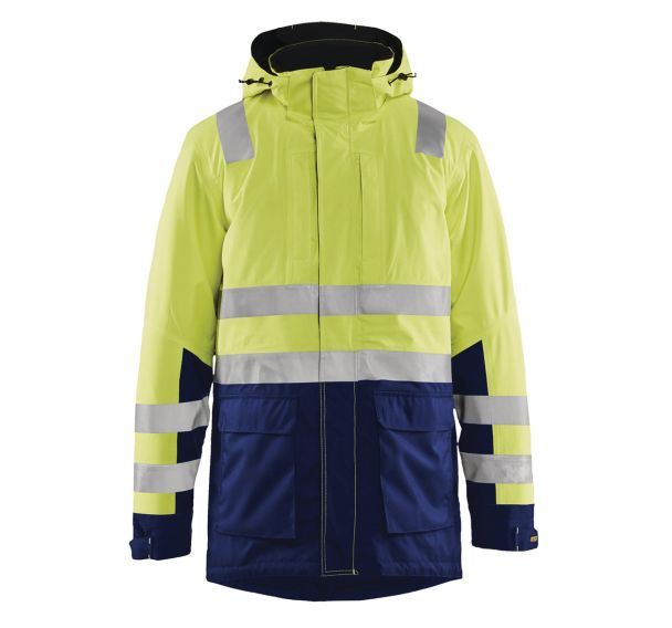 Parka haute visibilité jaune fluorescent/marine