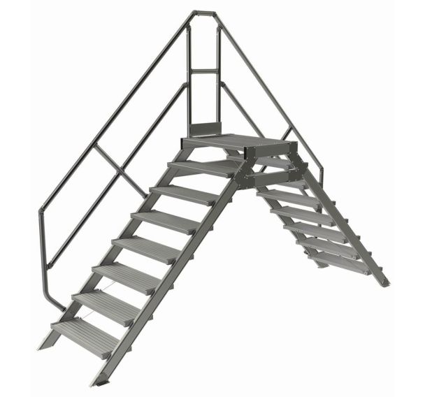Passerelle fixe inclinaison 45° - Largeur 800 mm - Tubesca-Comabi